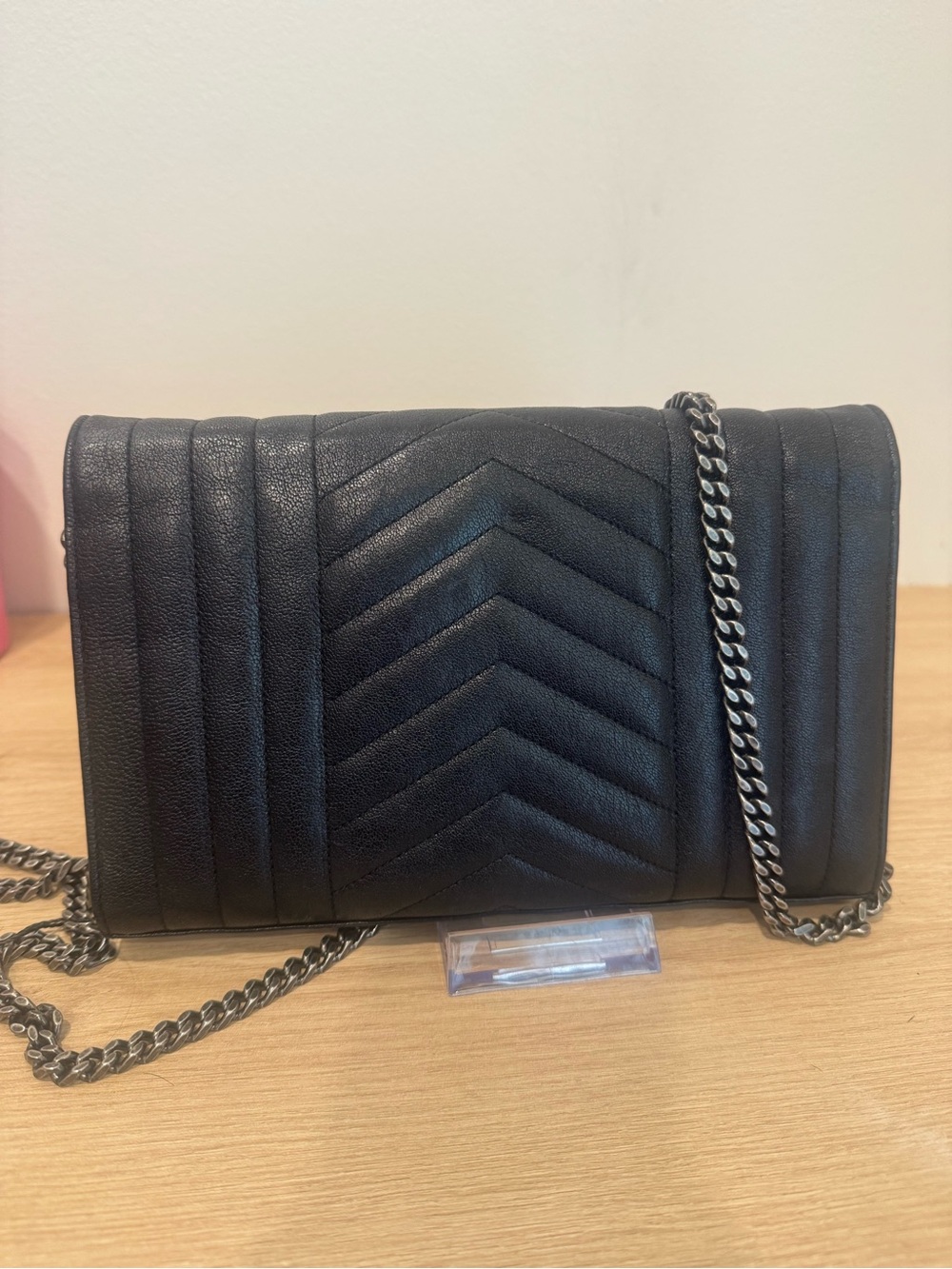 Yves Saint Laurent Black Quilted Leather Chain Crossbody - Picture 2 of 4